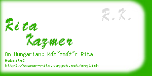 rita kazmer business card